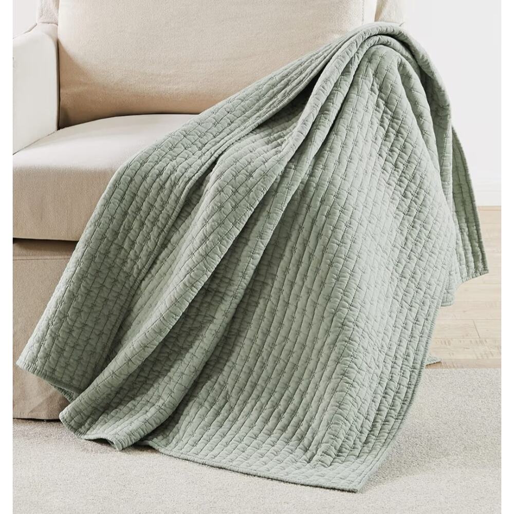 Levtex Cross Stitch Reversible Quilted Throw, 50" x 60"